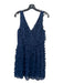 W by Worth Size 6 Navy Blue Polyester Tank 3D Applique Flowers Dress Navy Blue / 6