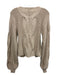 Boskemper Size XS Tan Beige Nylon Blend Cable Knit Long Sleeve Sweater Tan Beige / XS