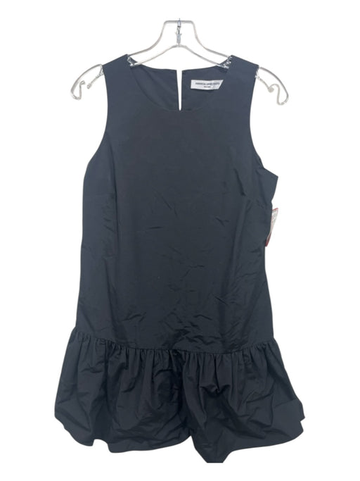 Amanda Uprichard Size S Black Cotton Blend Drop Waist Sleeveless Hem Dress Black / S