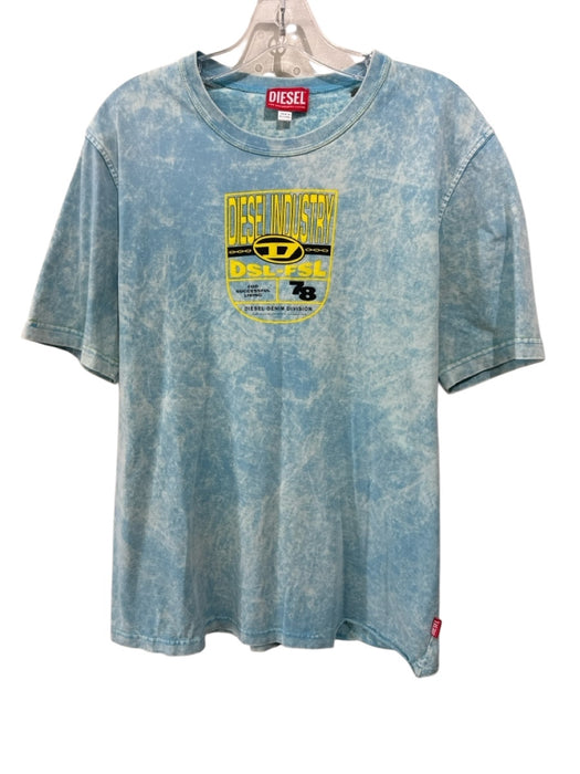 Diesel Size M Blue & White Cotton Blend Tye Dye T shirt Crew Men's Short Sleeve Blue & White / M