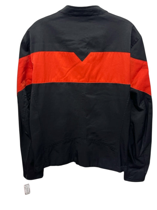Diesel Size XL Black & Red Synthetic Two Tone Moto Men's Jacket Black & Red / XL