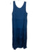 Eileen Fisher Size M Dark Blue Silk Sleeveless Scrunch U Neck Dress Dark Blue / M