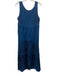Eileen Fisher Size M Dark Blue Silk Sleeveless Scrunch U Neck Dress Dark Blue / M