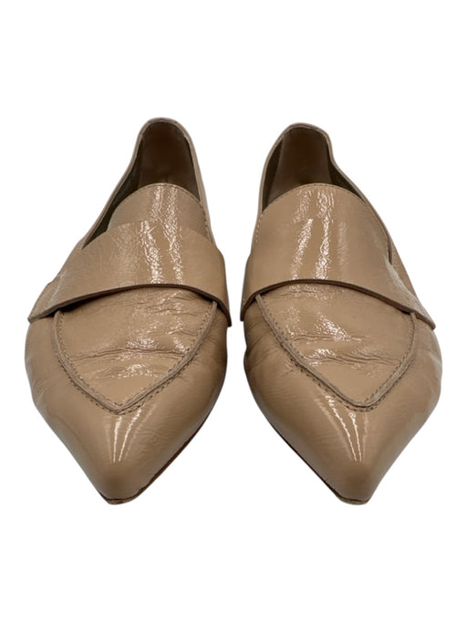 AGL Shoe Size 39.5 Blush Beige Leather Upper Patent Pointed Toe Flat Loafers Blush Beige / 39.5