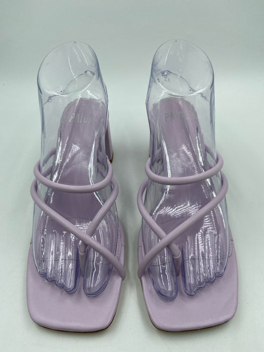 Paige Shoe Size 7 Pale Purple Leather Open Toe & Heel Block Heel Thong Pumps