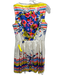 Valentino Size 42 Blue, Pink, Yellow Cotton Sleeveless Floral Gathered Dress Blue, Pink, Yellow / 42