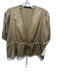 Jenni Kayne Size XS Khaki Tan Viscose Hook & Eye Drawstring Waist Satin Top Khaki Tan / XS