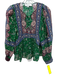 Sea New York Size Small Green, Red, Blue print Viscose Long puff sleeve Top Green, Red, Blue print / Small