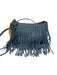 Rebecca Minkoff Dark Blue Suede Tassles Zip Close Crossbody Strap Bag Dark Blue / S