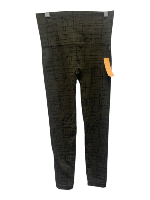 Spanx Size M Green & Black Polyester Blend All Over Print Full Length Leggings Green & Black / M
