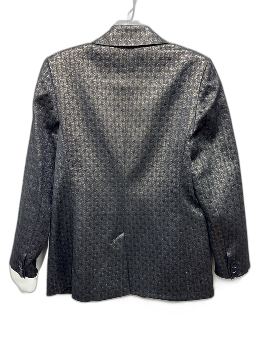 ME + EM Size 4 Black & Gold Polyester Blend Metallic One Button Jacquard Jacket Black & Gold / 4