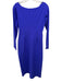 Chiara Boni Size M Purple Polyamide Blend Long Sleeve V Neck Layered Dress Purple / M