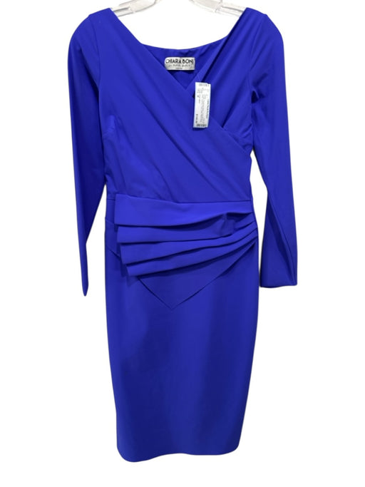Chiara Boni Size M Purple Polyamide Blend Long Sleeve V Neck Layered Dress Purple / M