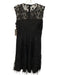 Elie Tahari Size 4 Black Polyester Sleeveless Floral Lace Feather Trim Dress Black / 4