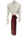 Hinson Wu Size Small White & Multi Cotton Blend Long Sleeve Button Front Dress White & Multi / Small