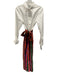 Hinson Wu Size Small White & Multi Cotton Blend Long Sleeve Button Front Dress White & Multi / Small