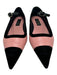 Chanel Shoe Size 39 Wide Pink & Black Leather Pointed Toe Stitched Logo Flats Pink & Black / 39 Wide