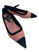 Chanel Shoe Size 39 Wide Pink & Black Leather Pointed Toe Stitched Logo Flats Pink & Black / 39 Wide