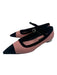 Chanel Shoe Size 39 Wide Pink & Black Leather Pointed Toe Stitched Logo Flats Pink & Black / 39 Wide