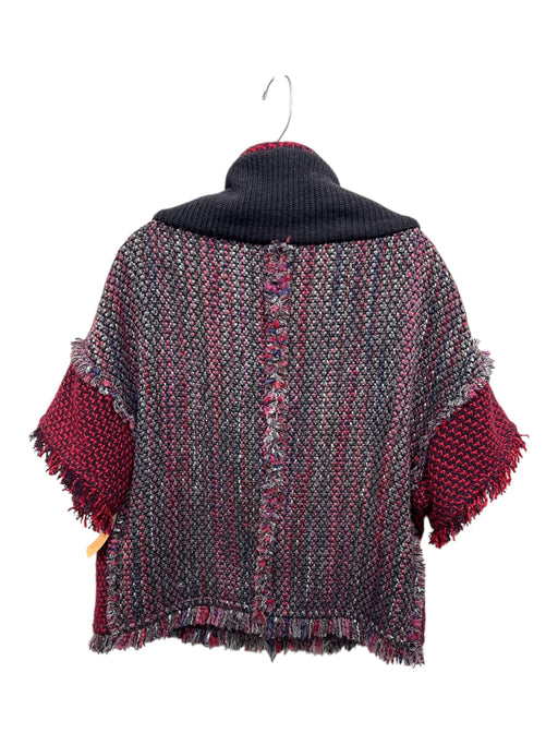 Tory Burch Size M Red, Black & Multi Nylon & Wool Tweed Knit Block Sweater Red, Black & Multi / M