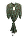 Hannah Size Est L Green, Brown & Blue Silk floral print stand collar Dress Green, Brown & Blue / Est L
