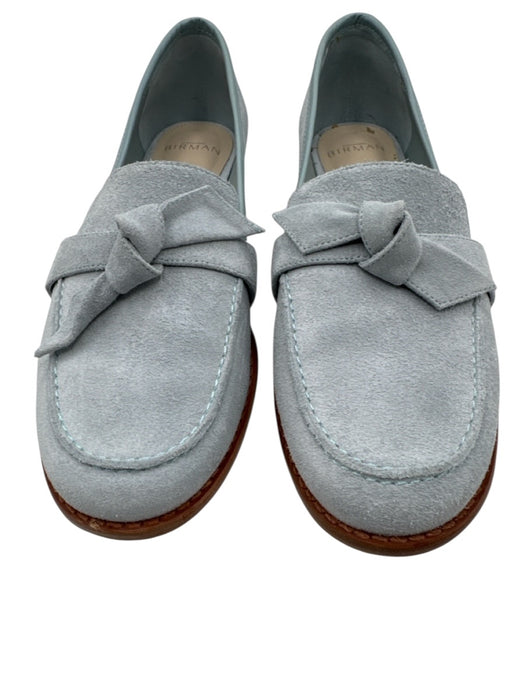 Alexandre Birman Shoe Size 38.5 Blue Suede Bow detail Round Toe Loafers Blue / 38.5