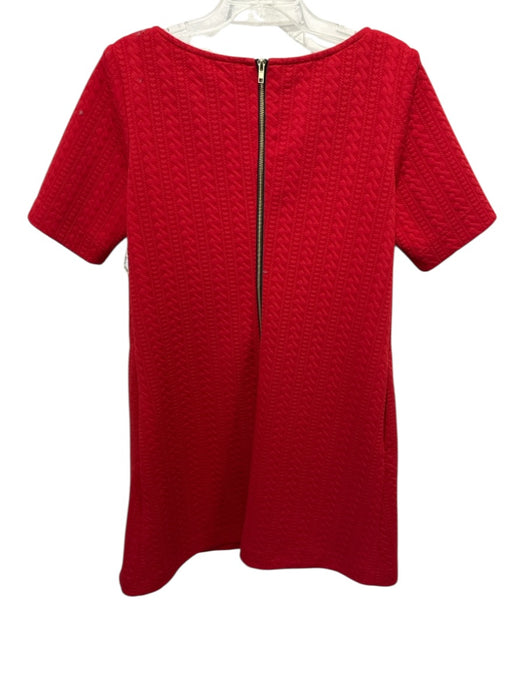 Sara Campbell Size L Red Polyester Hearts Textured Short Sleeve Dress Red / L