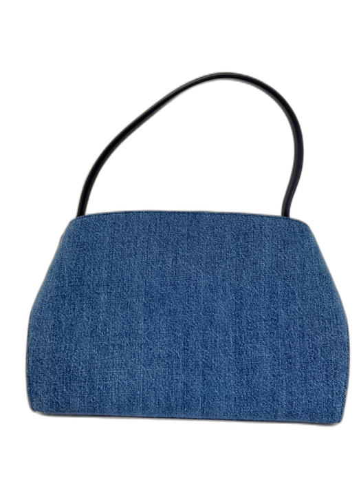 Ferragamo Blue Wash Canvas Gold hardware Denim Turnlock Shoulder Bag Blue Wash / M