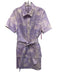 Adam Lippes Size 12 Purple & White Cotton Short Sleeve Leaf Print Buttons Dress Purple & White / 12