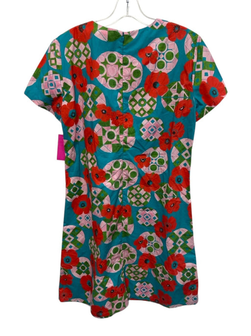 La Double J Size L Blue, Red, Pink Cotton Short Sleeve Poppy Knee length Dress Blue, Red, Pink / L