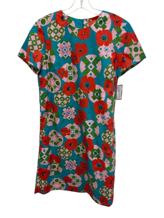 La Double J Size L Blue, Red, Pink Cotton Short Sleeve Poppy Knee length Dress Blue, Red, Pink / L