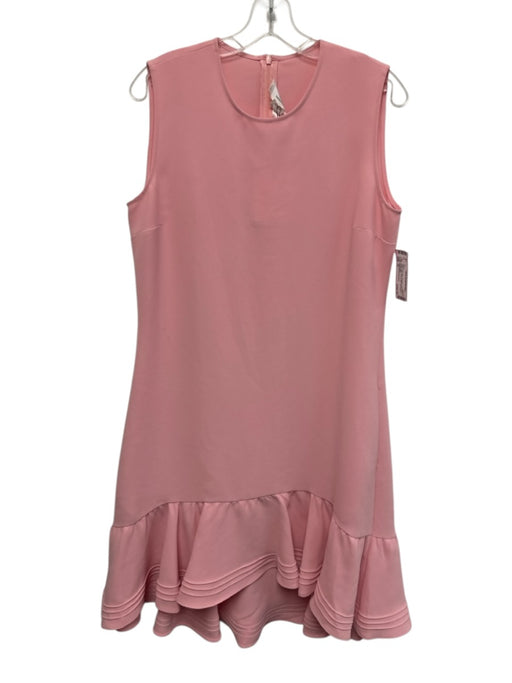 VVB Victoria Beckham Size 10 Light Pink Polyester Sleeveless Ruffle Hem Dress Light Pink / 10