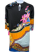Etro Size 46 Black, Pink, Orange Viscose 3/4 Sleeve Abstract Print Dress Black, Pink, Orange / 46
