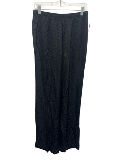 Anine Bing Size M Black Viscose Elastic Waistband Polka Dot Wide Leg Pants Black / M
