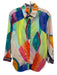 Hinson Wu Size S Green, Orange, Multi Cotton Long Sleeve Abstract Print Top Green, Orange, Multi / S