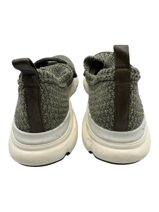 Tod's Shoe Size 38 Green Synthetic Knit Leather Detail Slip On Sock Sneakers Green / 38