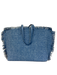 Akris Blue Denim Woven Fringe Turnlock Tote Bag Blue / M