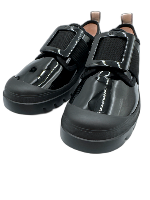 Roger Vivier Shoe Size 38 Black Patent Leather Buckle Slip On Oxford Loafers Black / 38