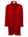 St John Collection Size 4 Red Wool Blend Long Sleeve Fringe Chore Pockets Jacket Red / 4