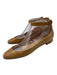 Francesco Russo Shoe Size 38.5 Beige Patent Leather Almond Toe Ankle Wrap Flats Beige / 38.5