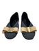 Ferragamo Shoe Size 8 Navy & Beige Textile & Leather Round Toe Bow Detail Flats Navy & Beige / 8