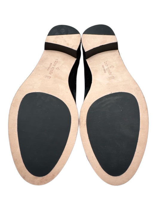 Kate Spade Shoe Size 8 Black Leather Suede Round Toe Polka Dot Glitter Flats Black / 8