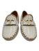 Tod's Shoe Size 38 White & Beige Leather Round Toe Logo Whipstich Detail Loafers White & Beige / 38