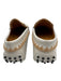 Tod's Shoe Size 38 White & Beige Leather Round Toe Logo Whipstich Detail Loafers White & Beige / 38