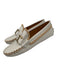 Tod's Shoe Size 38 White & Beige Leather Round Toe Logo Whipstich Detail Loafers White & Beige / 38