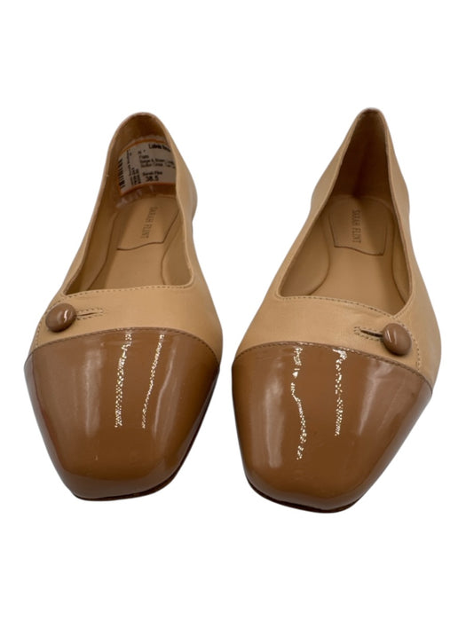 Sarah Flint Shoe Size 38.5 Beige & Brown Leather Patent Leather Toe Cap Flats Beige & Brown / 38.5