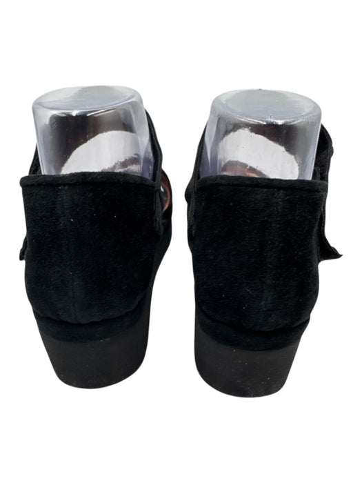 L'Amour des Pieds Shoe Size 8.5 Black Leather Upper Suede Peep Toe Sandals Black / 8.5