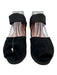 L'Amour des Pieds Shoe Size 8.5 Black Leather Upper Suede Peep Toe Sandals Black / 8.5
