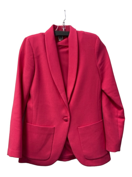 A New York Size XS Hot pink Polyester Front Button V Neck Front Pocket Blazer Hot pink / XS