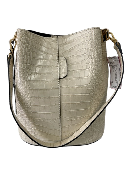 Sara Campbell White Croc embossed Bucket Bag Magnetic Close Crossbody Bag White / S